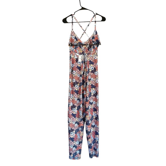 NWT Aerie Floral Cross Back Jumpsuit Size XL - Picture 2 of 5